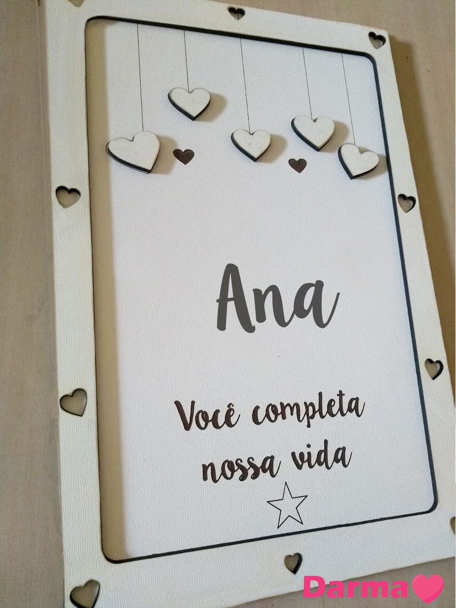 Placa MDF 3D - Chuva de Amor