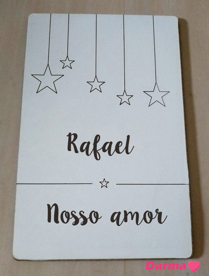 Placa MDF - Chuva de Amor Estrelas